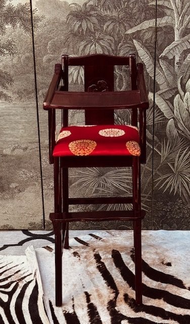 CHINESE HIGH CHAIR IN MARSALA RED
