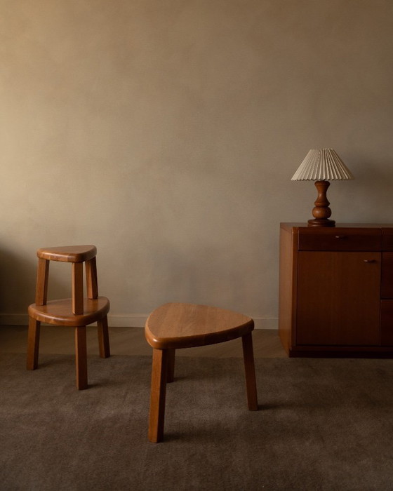 Image 1 of Tavolini laterali vintage in rovere - Mimiset in rovere massello anni '70