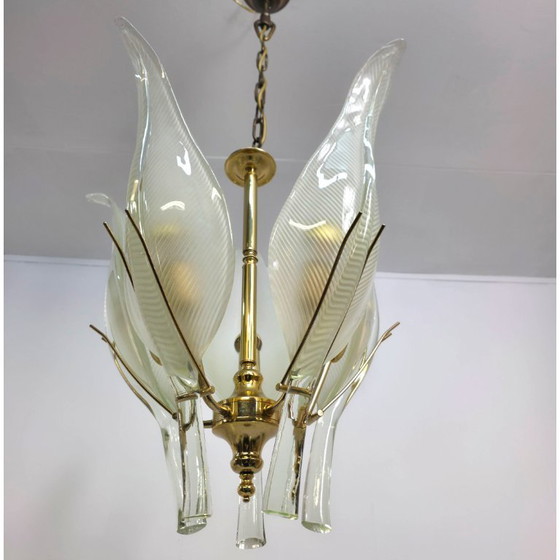 Image 1 of Kronleuchter aus Muranoglas, 1970er Jahre, Mitte des Jahrhunderts, Franco Luce