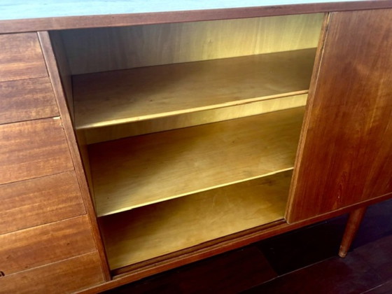 Danish Vintage Chest of Drawers with Sliding Doors – Sideboard, Wood (photo 6 of 6)