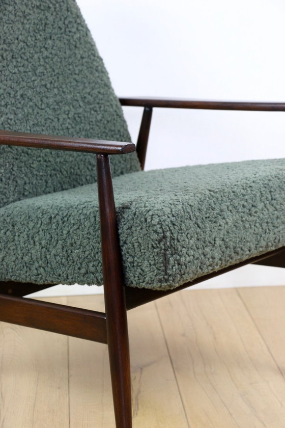 Image 1 of Poltrona 'Lis', design bouclé verde anni '70 di Henryk Lis - 2 pezzi disponibili
