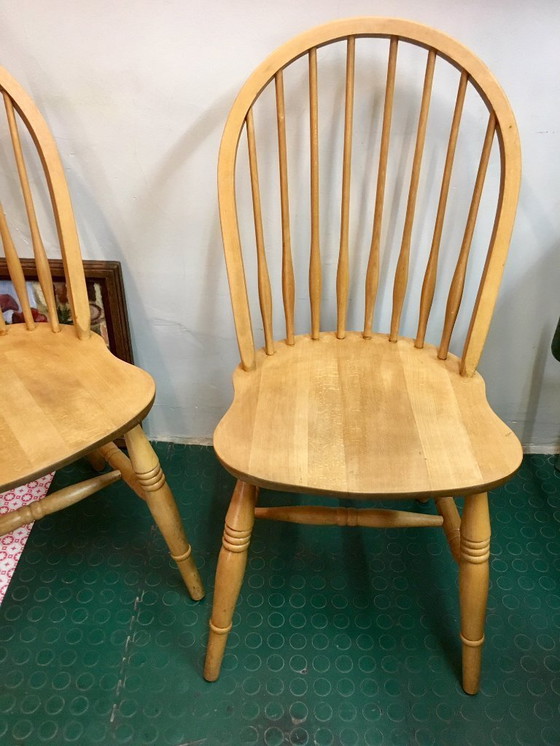 Image 1 of Pair of Windsor chairs, vintage beechwood
