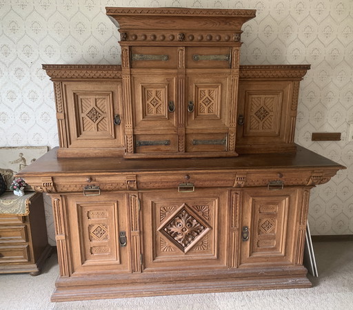 Credenza antica in rovere, vintage, stile country, rara, originale