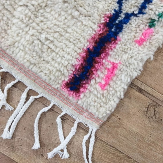 Image 1 of Tapis Azilal en laine naturelle colorée – Tissé à la main (130×97 cm)