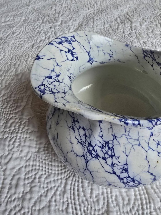 Pot à Lait en Porcelaine de Limoges Décor Bleu Marbré – Art de la table (photo 5 of 5)