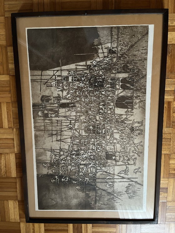 Signed Elmar Gille Artwork Collection in Original Frames (Set of 7) + Illustrated Monograph (1974) (photo 5 of 24)