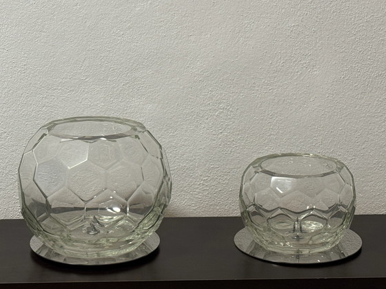 Fendi Casa Heavy Crystal Glass Sphere Vases (Set of 2) (photo 3 of 8)