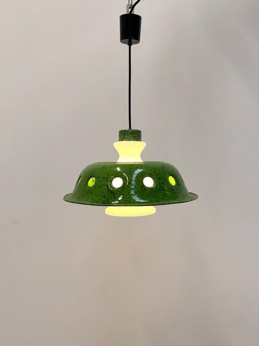 Vintage grüne Emaille-Hängelampe – hanglampen (photo 2 of 5)