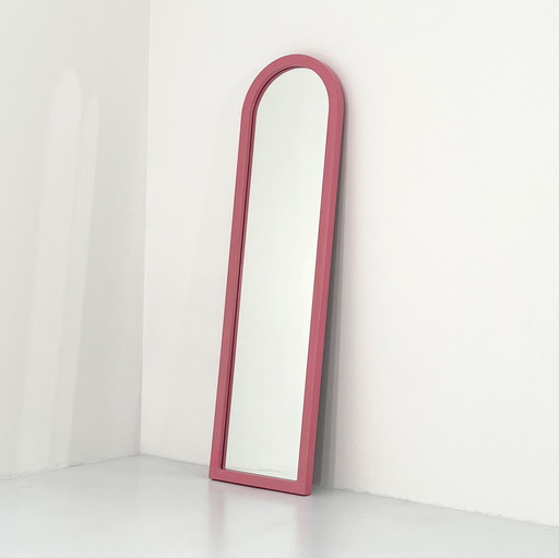 Miroir à cadre rose d'Anna Castelli Ferrieri pour Kartell, 1980S