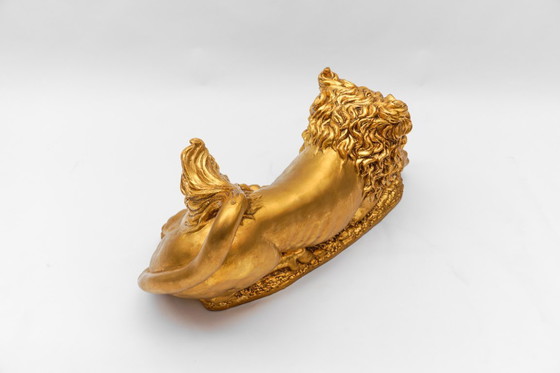 Image 1 of Vintage Italian Ceramic Handcrafted Lion Coffee Table, 1960s