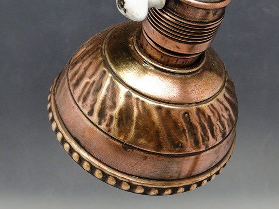 Art Nouveau Copper Table Lamp, Germany, Early 20th Century – Ceramic (photo 13 of 13)