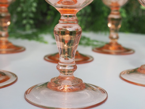 Vintage Arcoroc / Luminarc Rosaline Pink Swirl Champagneglazen – Set van 8 (Frankrijk) – Glazen & Karaffen (photo 7 of 15)