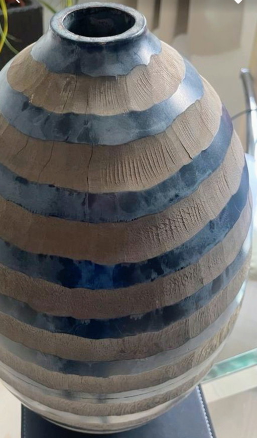 Roche Bobois Holz Vase (zugeschrieben)