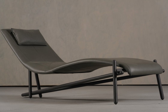 Image 1 of Donovan Grey Leather Chaiselongue By Giuseppe Vigano For Cattelan , Italy 2000’s