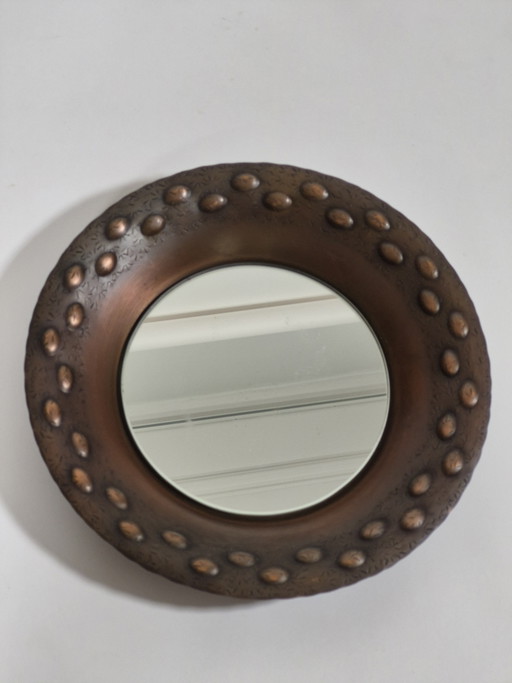 Miroir mural vintage en cuivre, fait main, milieu du siècle, Own Zint – spiegels, Copper