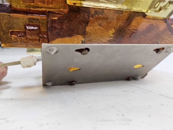 Image 1 of Conjunto de lámparas de pared de cristal ámbar Holm Sorensen Dinamarca