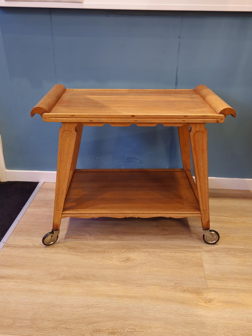 Carrello da portata vintage con carrello per bevande e tavolino laterale