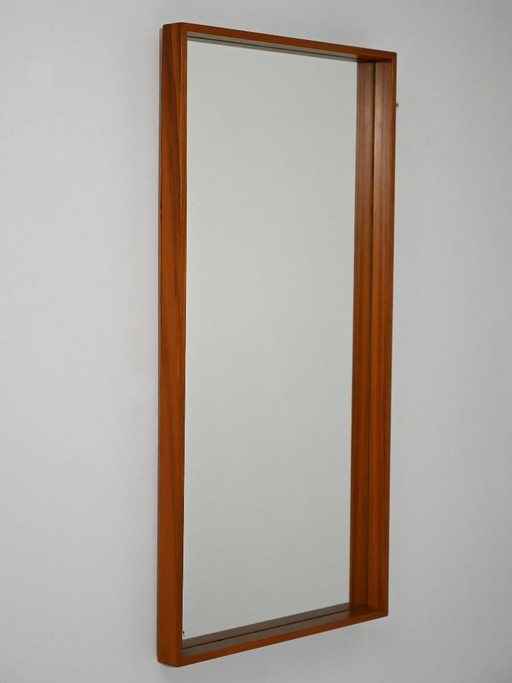 Zweedse teakhouten spiegel uit de jaren 1950-1960