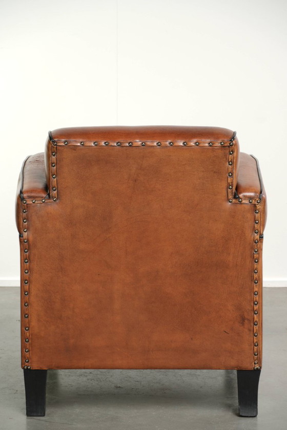 Sehr interessanter Art Deco Design Sessel aus Schafsleder mit tollem Design und schönen Farben – Leather (photo 4 of 12)