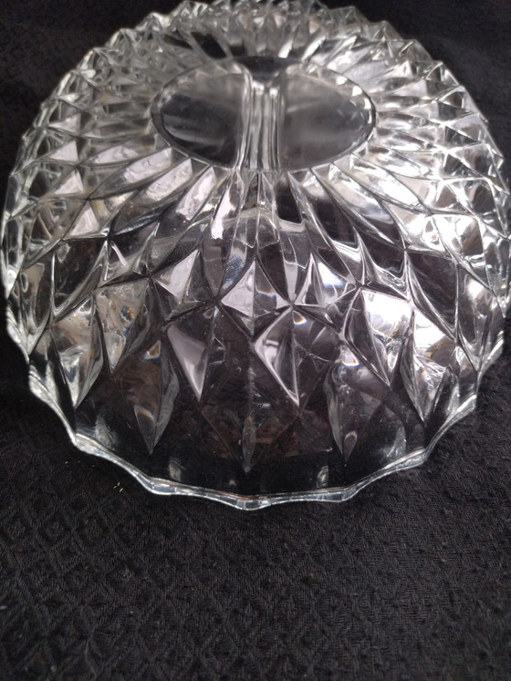 Image 1 of Compartmented crystal serving dish