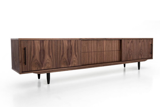 Image 1 of Notenhouten dressoir O-S01 schuifdeur en 2 laden 200