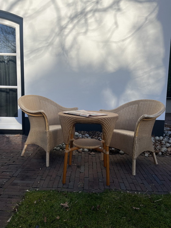 Image 1 of Ensemble de véranda/jardin Lloyd Loom (Vincent Sheppard) : 2 chaises et une table
