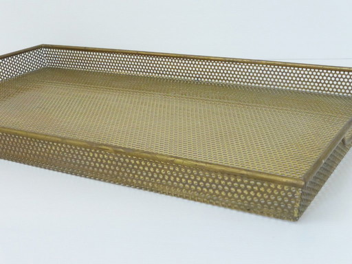 MATHIEU MATEGOT: PRACHTIG EN ZELDZAAM GEPERFOREERD METAAL- EN GLAZEN SCHAAL, VINTAGE UIT DE JAREN 1950