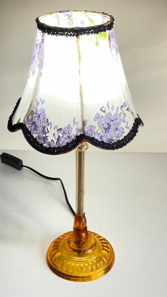Vintage Plexiglas and lilac fabric lamp – Table lamps, Textile (photo 17 of 29)