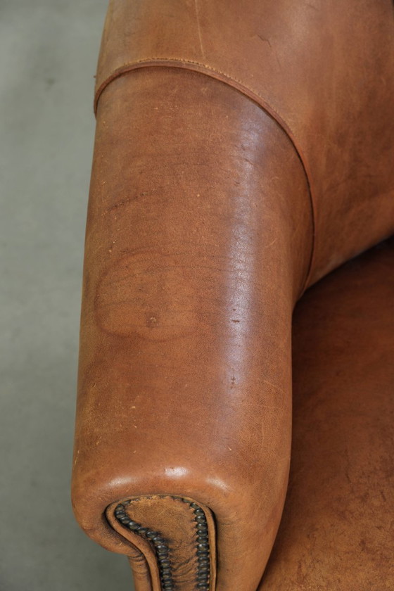 Geleefde schapenleren clubfauteuil met een mooi vintage patina en een comfortabele zit – Leather (photo 7 of 13)