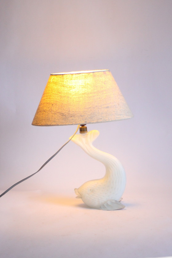 Image 1 of Visvormige Murano glazen tafellamp, Italië 1950
