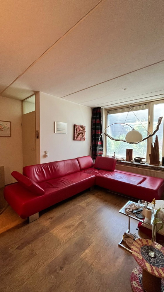 Image 1 of Rode leren design bank van Montel