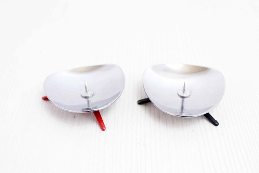 Paire de petits bougeoirs scandinave