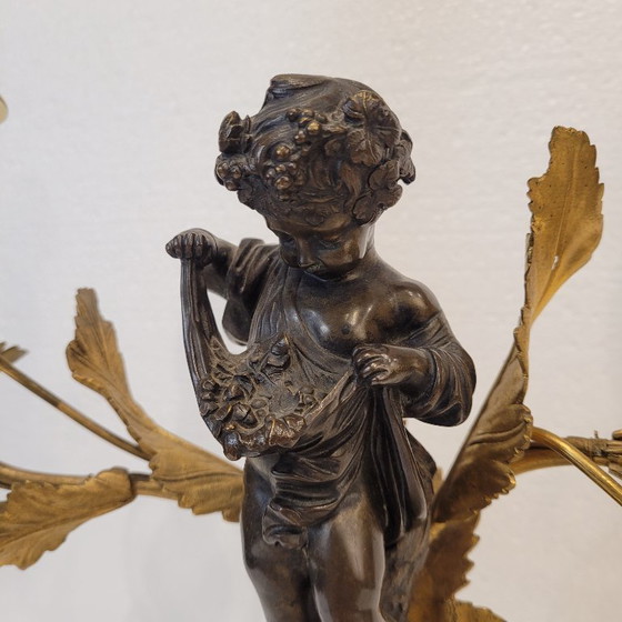 Image 1 of Candelabro / Lampada, ormolú e porcellana, Victor Paillard, Napoleone III, 1870 - Francia