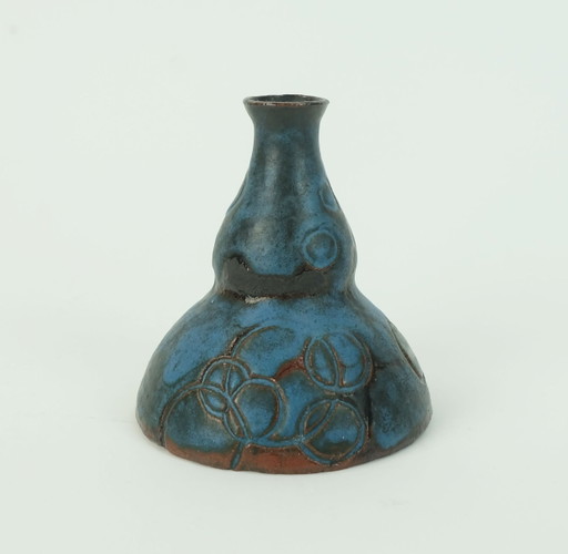 Pequeño jarrón de cerámica danés moderno Conny Walther Studio Pottery Dinamarca, década de 1960