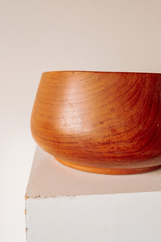 Image 1 of Saladier ou coupe à fruits vintage danois en teck, années 1970