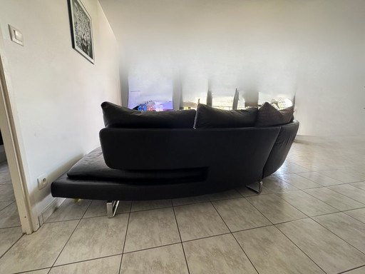 Sofa B&b Italia Antonio Citterio Arne black leather