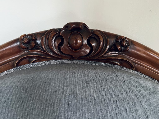 Elegante chaise longue de estilo coroco, siglo XIX