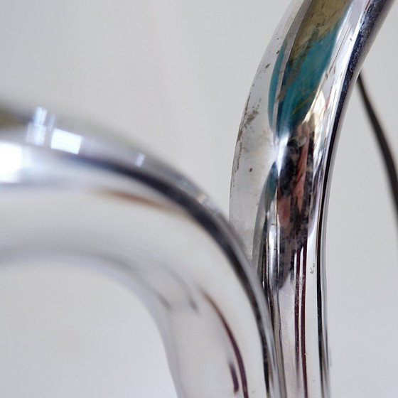 Image 1 of Geoscope verlichte globe op chromen voet, Italië, circa 1980