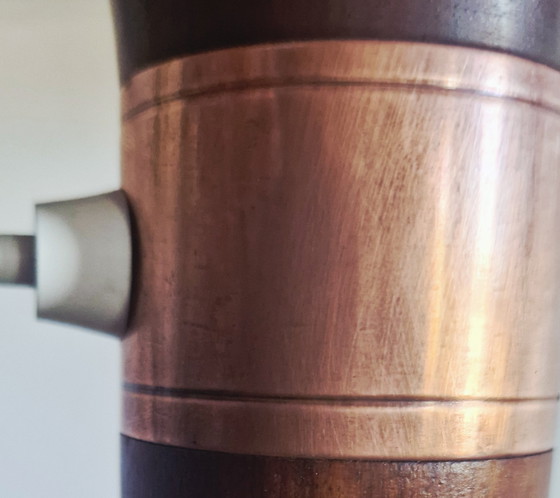 Image 1 of Art Deco verstelbare lamp - Messing en hout