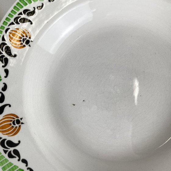 Image 1 of Ensemble de 5 assiettes à soupe Sarreguemines « Maroussia », début du XXe siècle