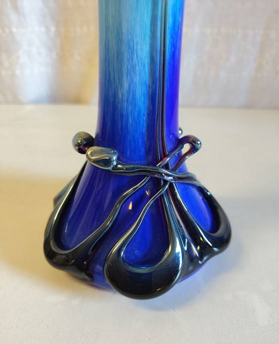 Art Nouveau style vase in Biot glass by J.M. Operto - 1980s/90s (photo 2 of 10)