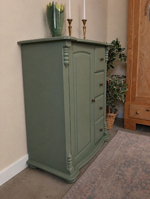 Old green pine lard cupboard, maid's cupboard