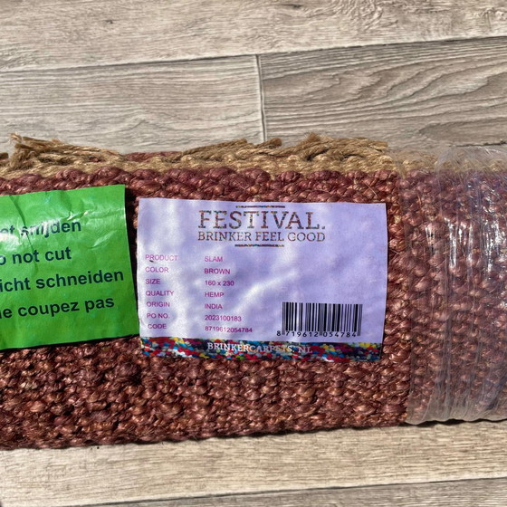 Image 1 of Tapis Brinker Carpets Festival Jute Slam Brown Red - 160x230cm