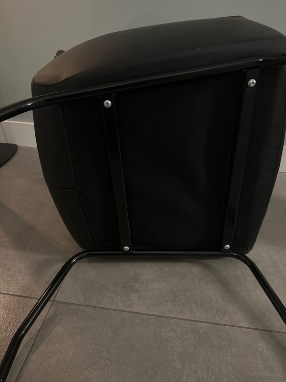 Image 1 of Sedia da pranzo in pelle nera 4 pezzi