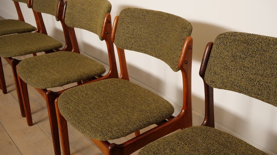 Image 1 of 6 x eetkamerstoelen | Erik Buch | Model 49 | Teak | Opnieuw gestoffeerd