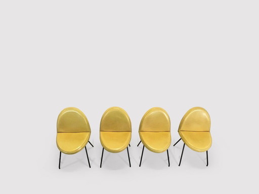 771 Language dining chairs by Joseph André Motte for Steiner France 1950s, set 4