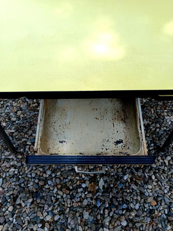 Image 1 of 1960s vintage lemon-yellow formica table