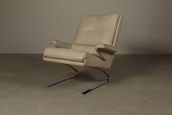 Leren "Swing" loungefauteuil met poef voor COR Duitsland, jaren 60 – Hockers en poefs, Chrome, Leather (photo 6 of 15)