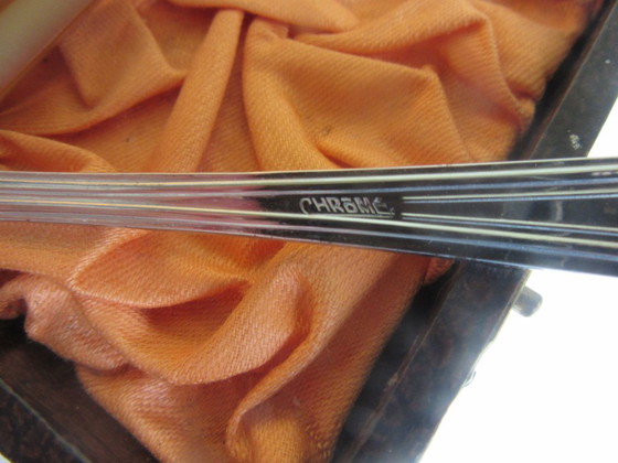 Art Deco 3-teiliges Besteckset aus Chrom (Inoxydable) in Box, Box Mock Coc – Besteckkassetten, Plastic (photo 5 of 10)