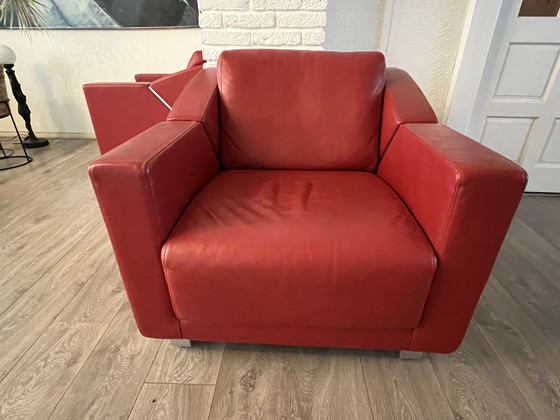 Image 1 of Rolf Benz design - model 350 design - modern - leather - red